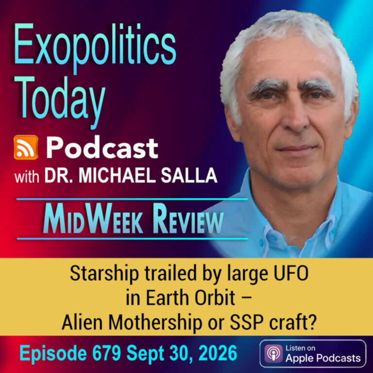 Starship trailed by large UFO in Earth Orbit – Alien Mothership or SSP craft?